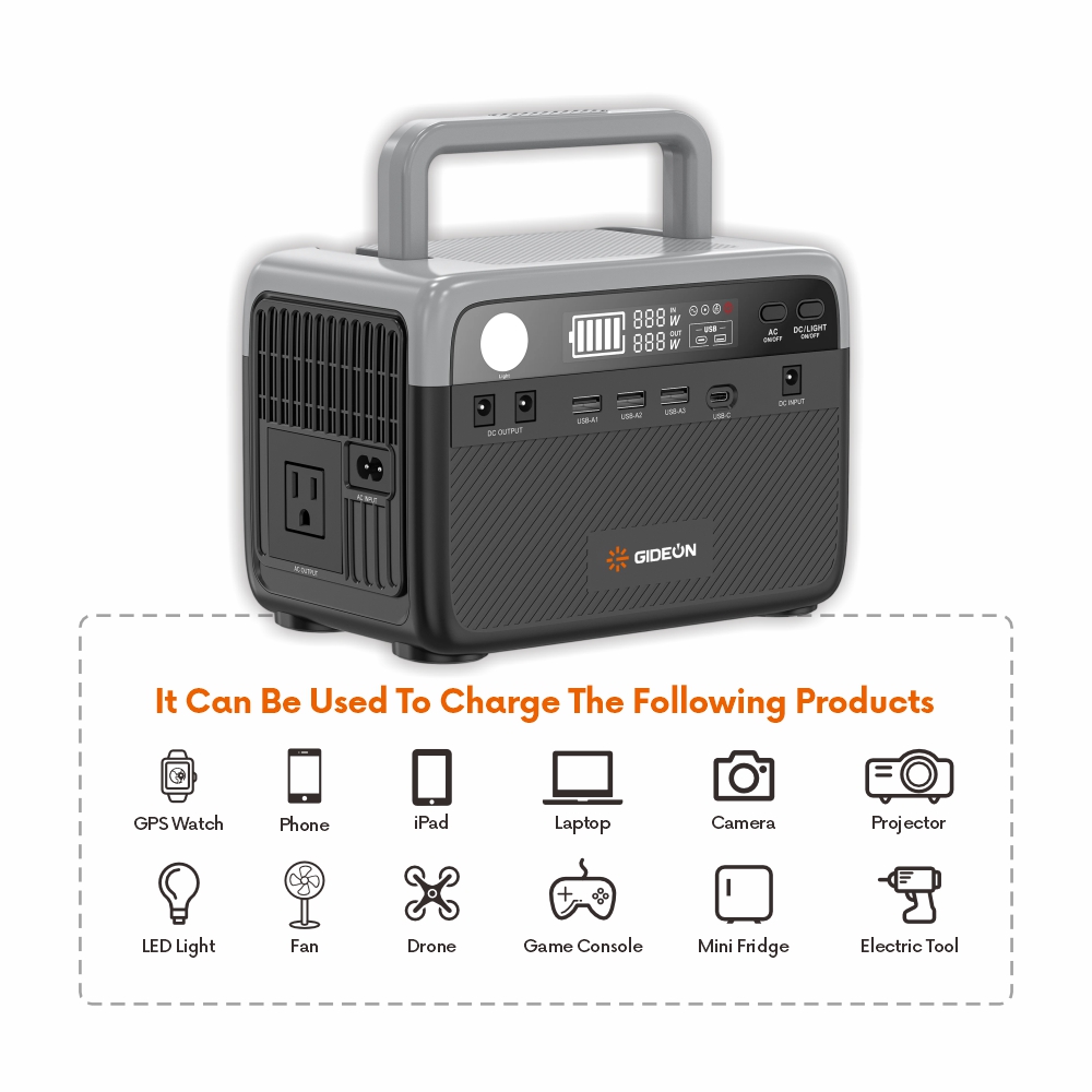 300W 230.4Wh LiFePO4 Battery Portable Power Station with Wireless Charger for Camping & Travel