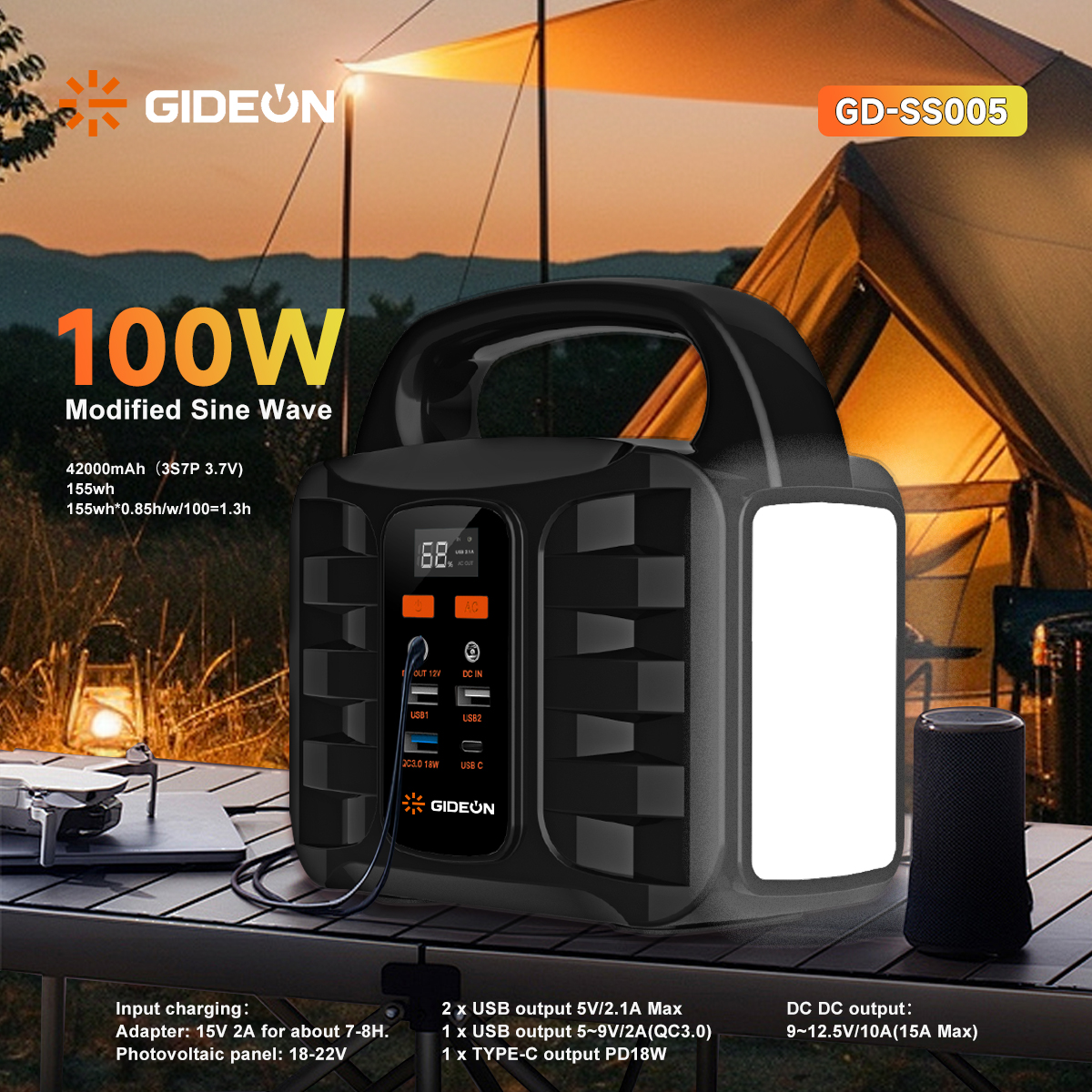 GIDEON Portable Power Station Introduction - GD-SS005