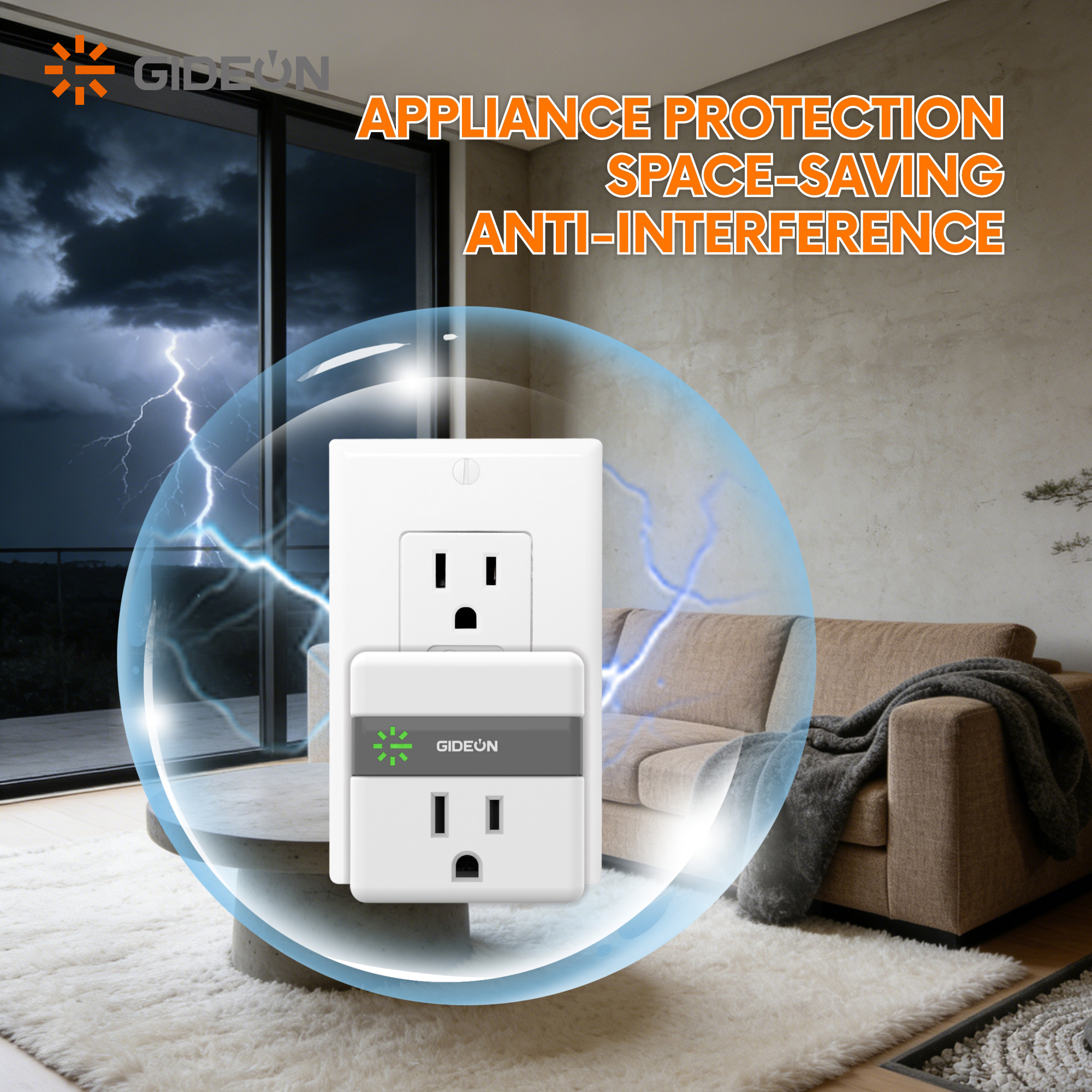 GD-V588 120V 15A Single Phase Under/Over Voltage Home Guard Automatic Plug-and-Socket Type Protector with 3min Delay 