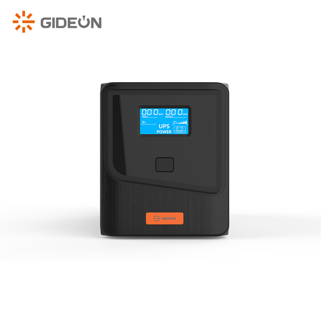 GIDEON Uninterruptible Power Supply 1KVA 600W Single Phase Battery Backup for PC Desktop Computer with 4 Outlets LCD Display