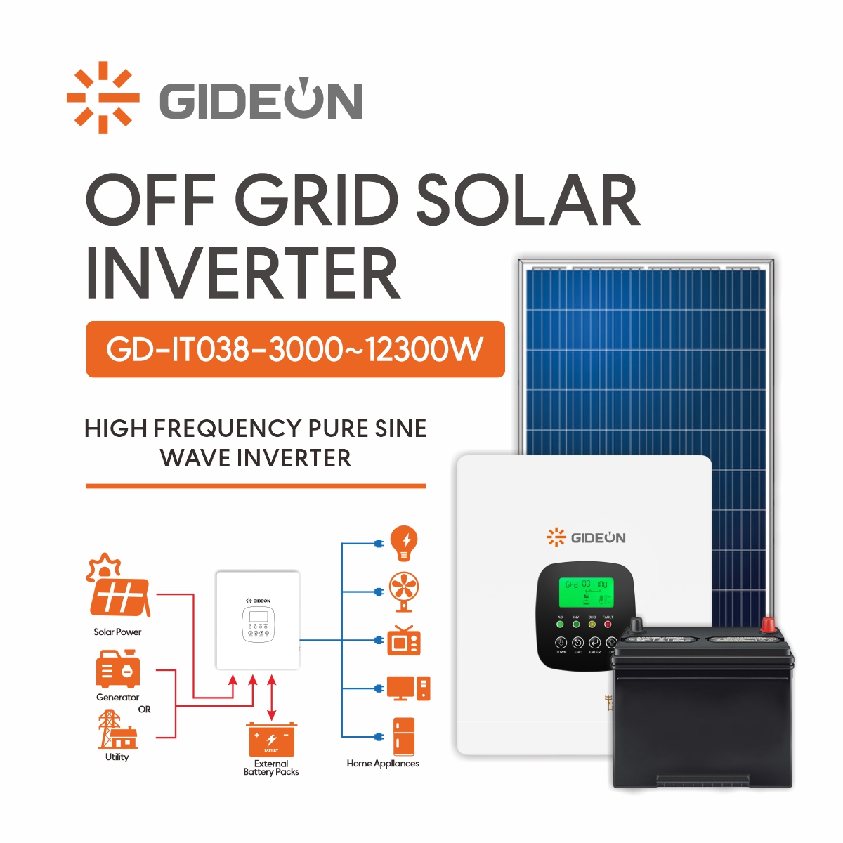 Solar Inverter GD-IT038: Stable Power, All Scenarios Covered​