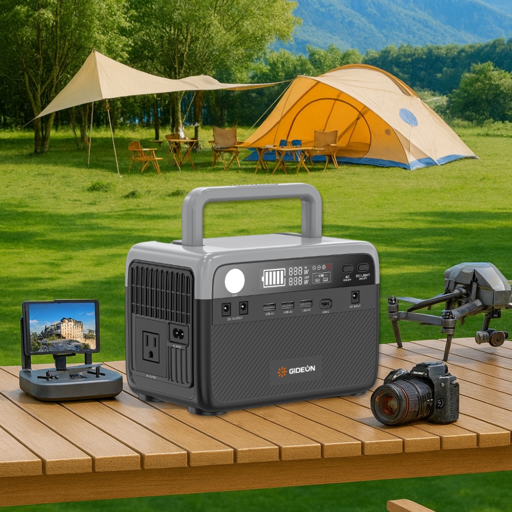 300W 230.4Wh LiFePO4 Battery Portable Power Station with Wireless Charger for Camping & Travel